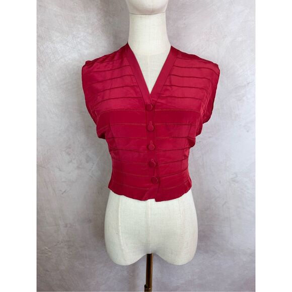 Vintage 1940s 1950s Pink Button Front Blouse Koret California - Picture 1 of 6